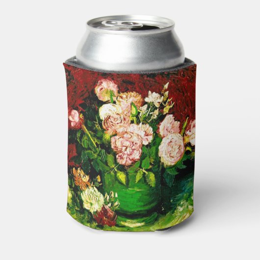 Van Gogh Peonies en Rozen Blikjeskoeler (Blikje Achterkant)