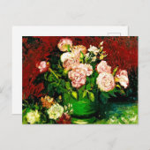 Van Gogh Peonies en Rozen Briefkaart (Voorkant / Achterkant)
