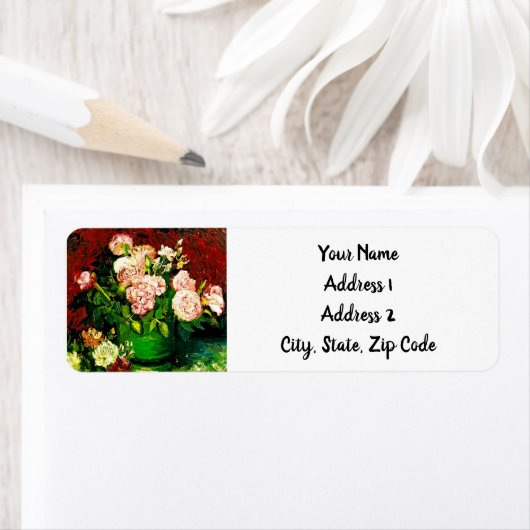Van Gogh Peonies en Rozen Etiket (Insitu)