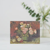 Van Gogh Peonies en Rozen Floral Art GalleryHD Briefkaart (Staand voorkant)