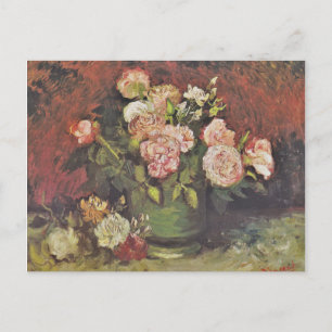 Van Gogh Peonies en Rozen Floral Art GalleryHD Briefkaart