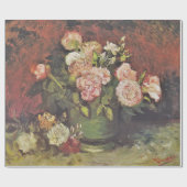 Van Gogh Peonies en Rozen Floral Art GalleryHD Cadeaupapier (Vlak)