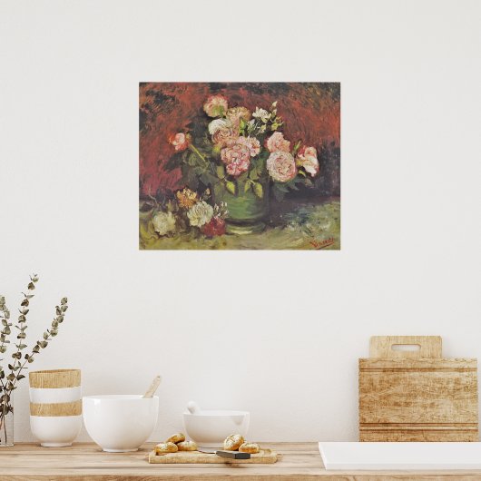Van Gogh Peonies en Rozen Floral Art GalleryHD Poster (Keuken)