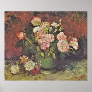 Van Gogh Peonies en Rozen Floral Art GalleryHD Poster