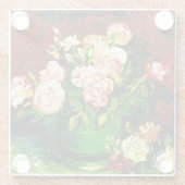 Van Gogh Peonies en Rozen Glazen Onderzetter (Achterkant)