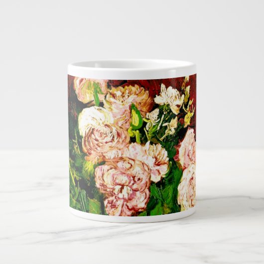 Van Gogh Peonies en Rozen Grote Koffiekop (Voorkant)