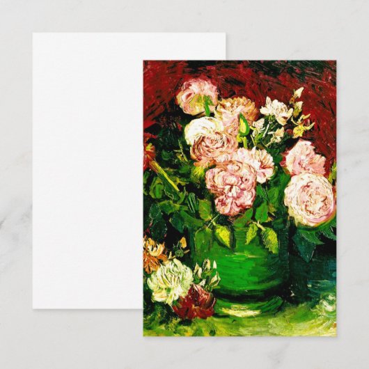 Van Gogh Peonies en Rozen Informatiekaartje (Voorkant / Achterkant)