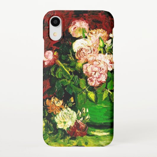 Van Gogh Peonies en Rozen iPhone Hoesje (Achterkant)
