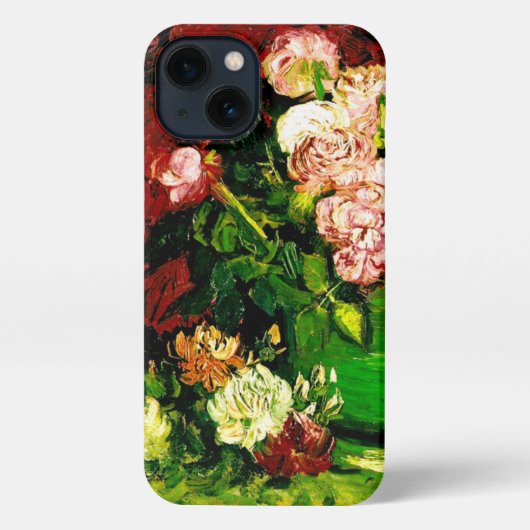 Van Gogh Peonies en Rozen iPhone Hoesje (Achterkant)