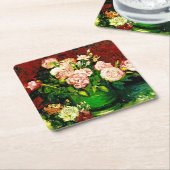 Van Gogh Peonies en Rozen Kartonnen Onderzetters (Schuin)