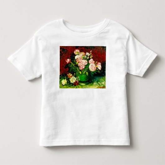 Van Gogh Peonies en Rozen Kinder Shirts (Voorkant)