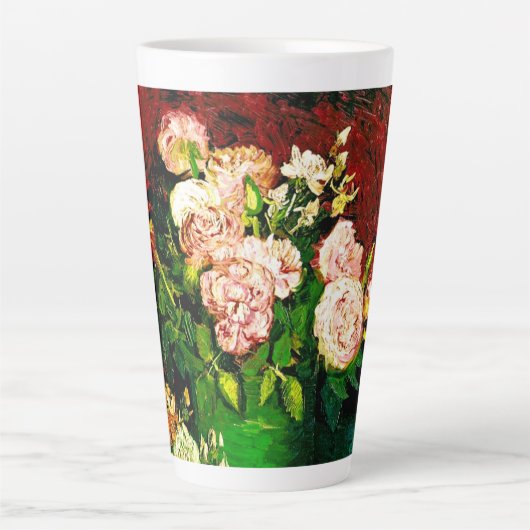 Van Gogh Peonies en Rozen Latte Mok (Voorkant)