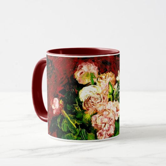 Van Gogh Peonies en Rozen Mok (Voorkant links)