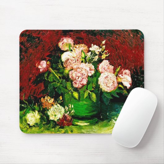 Van Gogh Peonies en Rozen Muismat (Met muis)