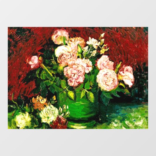 Van Gogh Peonies en Rozen Raamsticker (Vel)