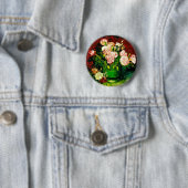 Van Gogh Peonies en Rozen Ronde Button 5,7 Cm (In situ)
