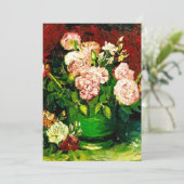 Van Gogh Peonies en Rozen Save The Date (Staand voorkant)