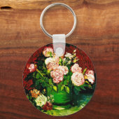 Van Gogh Peonies en Rozen Sleutelhanger (Voorkant)
