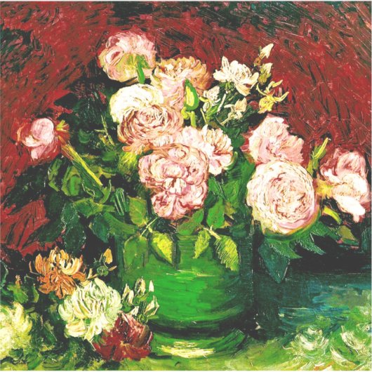 Van Gogh Peonies en Rozen Sticker (Voorkant)