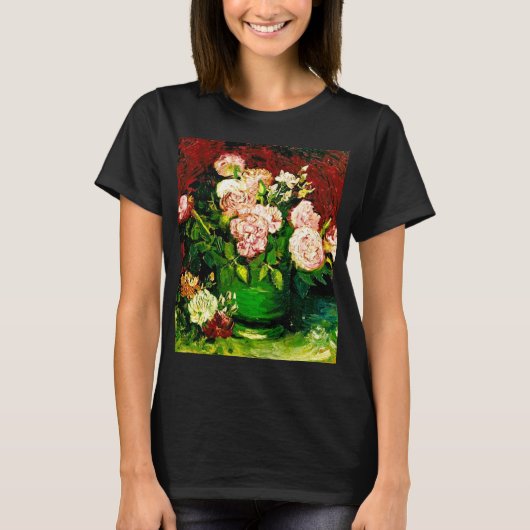 Van Gogh Peonies en Rozen T-shirt (Voorkant)