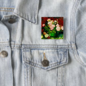 Van Gogh Peonies en Rozen Vierkante Button 5,1 Cm (In situ)