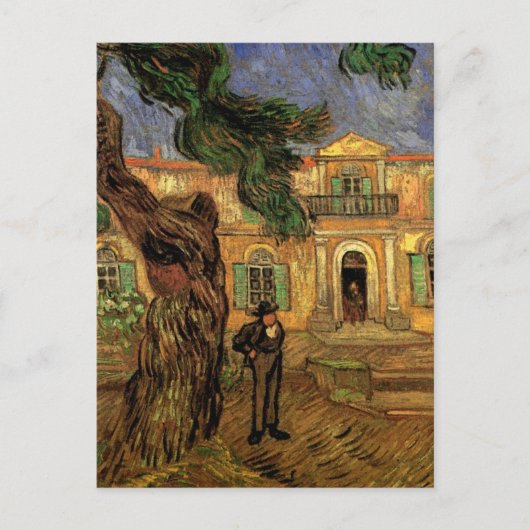Van Gogh Pine Trees Figuur Garden St Paul Hospital Briefkaart (Voorkant)
