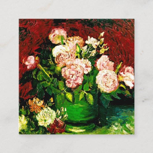 Van Gogh Pioenrozen en Rozen Informatiekaartje (Voorkant)