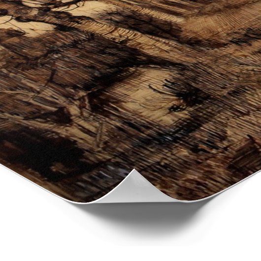 Van Gogh - Pollard Birches Poster (Hoek)