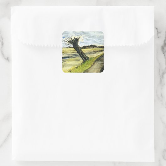 Van Gogh - Pollard Willow Vierkante Sticker (Tas)