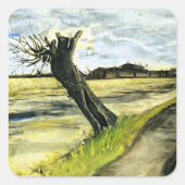 Van Gogh - Pollard Willow Vierkante Sticker (Voorkant)