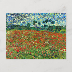 Van Gogh - Poppy Field, beroemd schilderij, Briefkaart