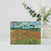 Van Gogh - Poppy Field, beroemd schilderij, Briefkaart (Staand voorkant)