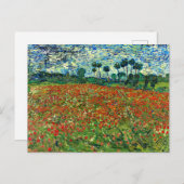 Van Gogh - Poppy Field, beroemd schilderij, Briefkaart (Voorkant / Achterkant)