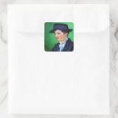 Van Gogh Portrait van Armand Roulin Vierkante Sticker (Tas)