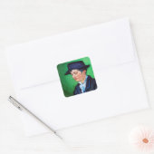Van Gogh Portrait van Armand Roulin Vierkante Sticker (Envelop)