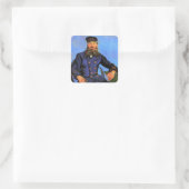 Van Gogh, Portret van de postbode Joseph Roulin Vierkante Sticker (Tas)