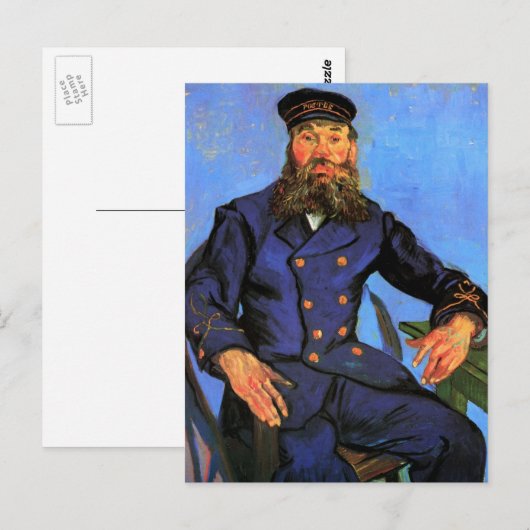 Van Gogh, portret van de postman Joseph Roulin Briefkaart (Voorkant / Achterkant)