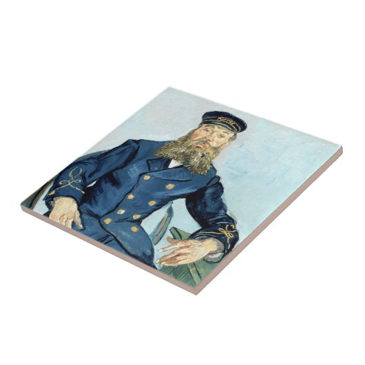 Van Gogh | Portret van de postman Joseph Roulin Tegeltje (Zijkant)