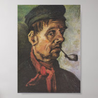 Van Gogh Portret van een Man met een kleipijp prin
