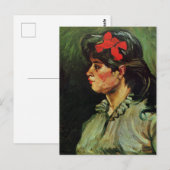 Van Gogh - Portret van een vrouw met rood lint Briefkaart (Voorkant / Achterkant)