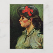 Van Gogh - Portret van een vrouw met rood lint Briefkaart (Voorkant)