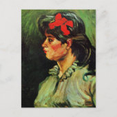 Van Gogh - Portret van een vrouw met rood lint Briefkaart (Voorkant)