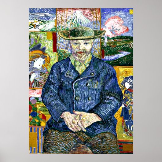 Van Gogh - Portret van Pere Tanguy, fijne kunst Poster (Voorkant)