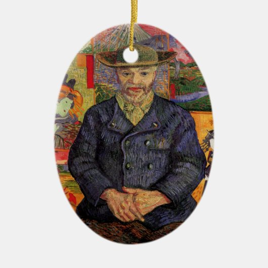Van Gogh, portret van Père Tanguy,  kunst Keramisch Ornament (Voorkant)