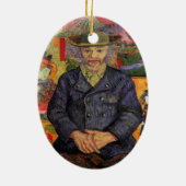 Van Gogh, portret van Père Tanguy,  kunst Keramisch Ornament (Achterkant)