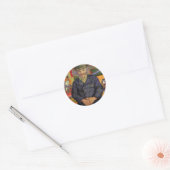 Van Gogh, portret van Père Tanguy, kunst Ronde Sticker (Envelop)