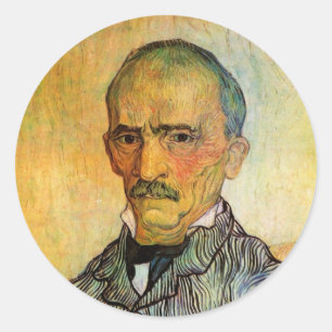 Van Gogh Portret van Trabuc, Vintage Impressionism Ronde Sticker