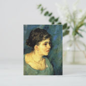 Van Gogh, portret van vrouw in blauw,  kunst (Staand voorkant)