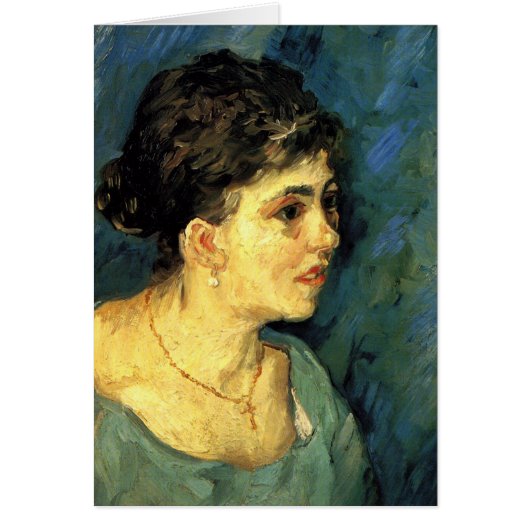 Van Gogh, portret van vrouw in blauw,  kunst (Voorkant)