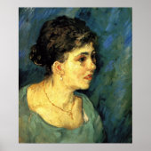 Van Gogh, portret van vrouw in blauw,  kunst Poster (Voorkant)